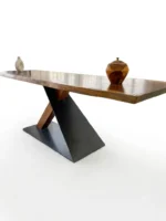 ترابيزة سفرة ومكتب تيك طبيعي مودرن - Xylon Live Edge Solid Wood Table