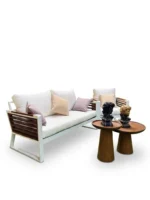 Eden Outdoor Sofa Set | Luxury Wood & Metal Lounge – طقم كنب خارجي فاخر خشب ومعدن