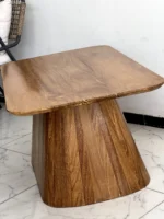 ترابيزة جانبية تيك طبيعي فاخرة - Vera Luxury Wood End Table
