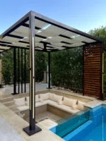 برجولة مودرن بإضاءة مدمجة | Modern Pergola with Integrated Lighting