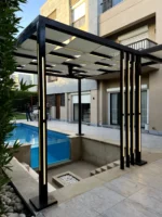 برجولة مودرن بإضاءة مدمجة | Modern Pergola with Integrated Lighting