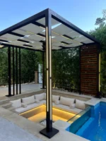 برجولة مودرن بإضاءة مدمجة | Modern Pergola with Integrated Lighting